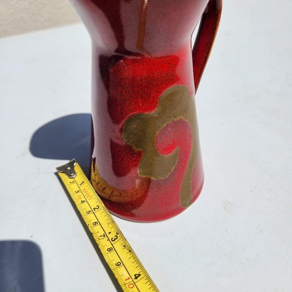 NEW Vintage Ceramic Pottery Beekman Home Abstract 5.5" Milk Pitcher Red Brown Co - Picture 4 of 15
